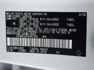 2026 Toyota Land Cruiser BASE