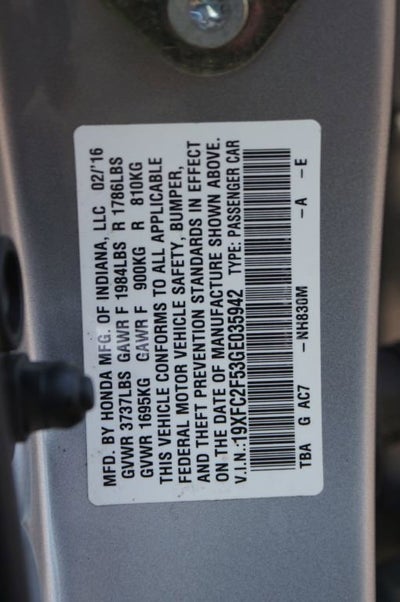 2016 Honda Civic Sedan LX