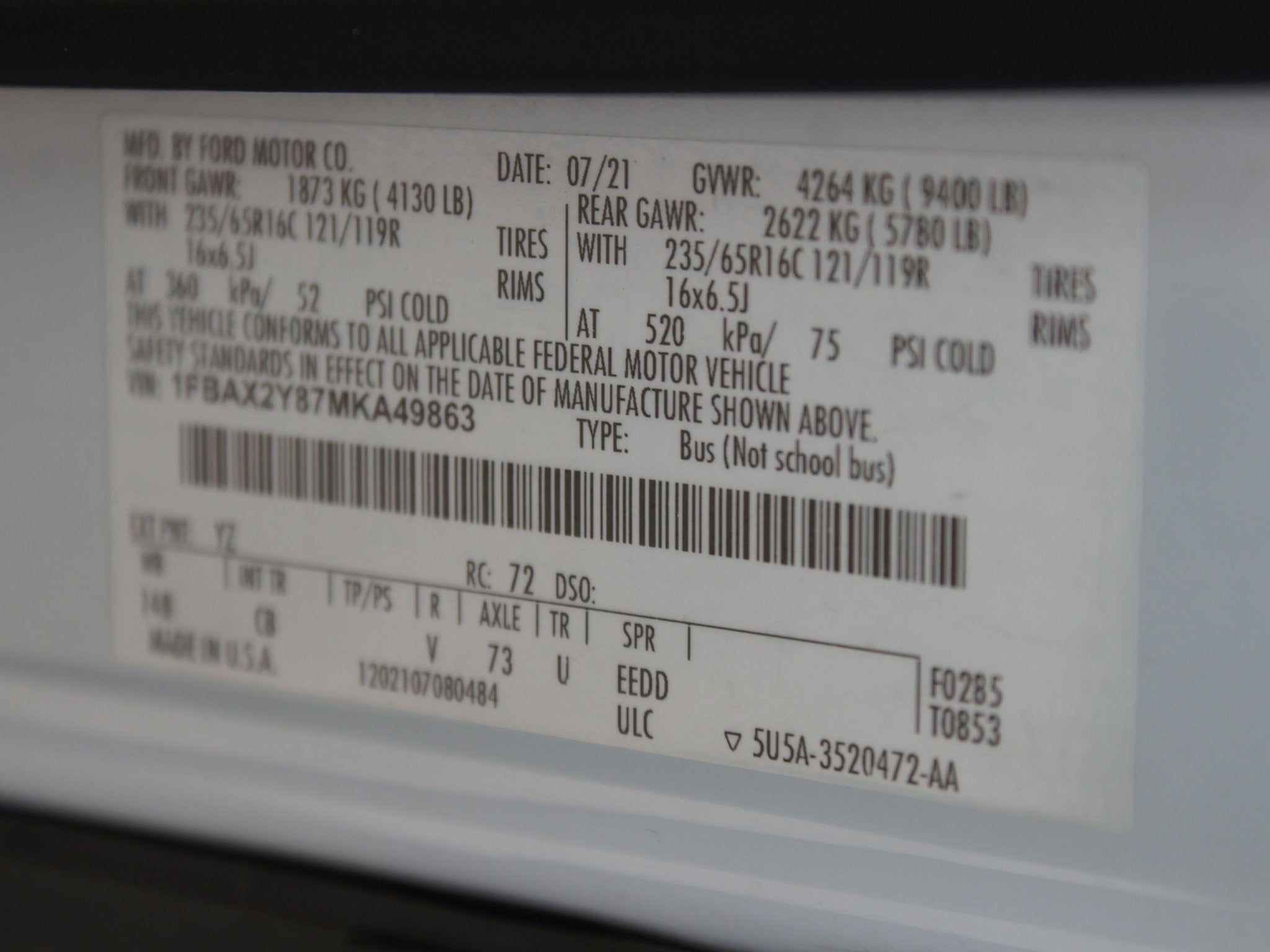 2021 Ford Transit Passenger Wagon XLT