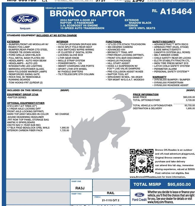 2024 Ford Bronco Raptor