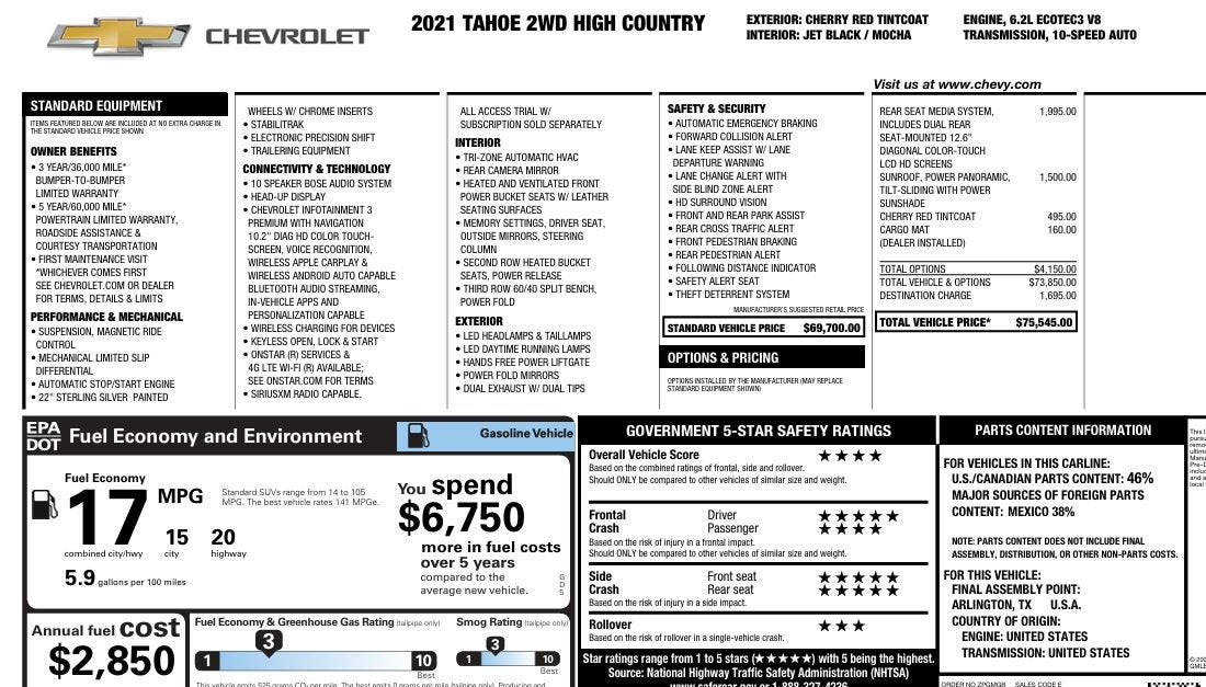 2021 Chevrolet Tahoe High Country