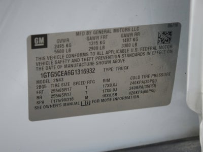 2016 GMC Canyon 2WD SLE