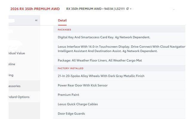 2026 Lexus RX RX 350h Premium