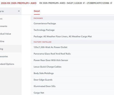 2026 Lexus RX RX 350h Premium+
