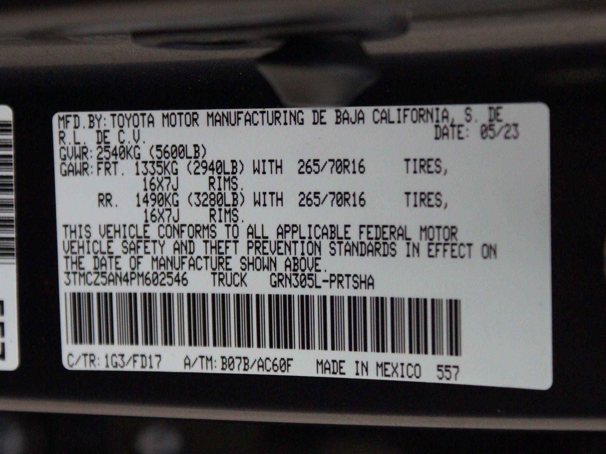 2023 Toyota Tacoma 4WD TRD Off Road