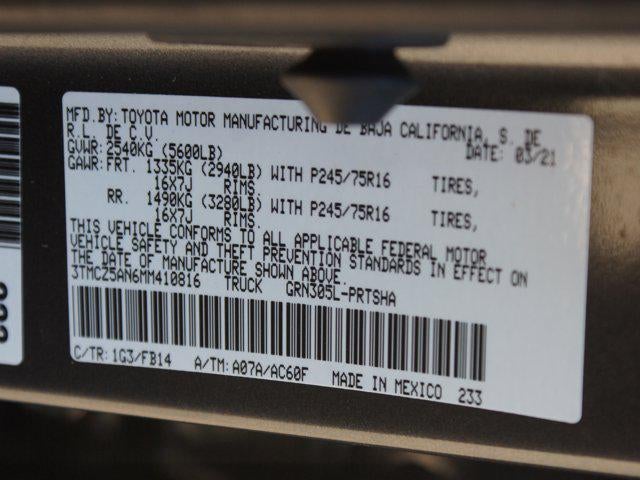 2021 Toyota Tacoma 4WD SR