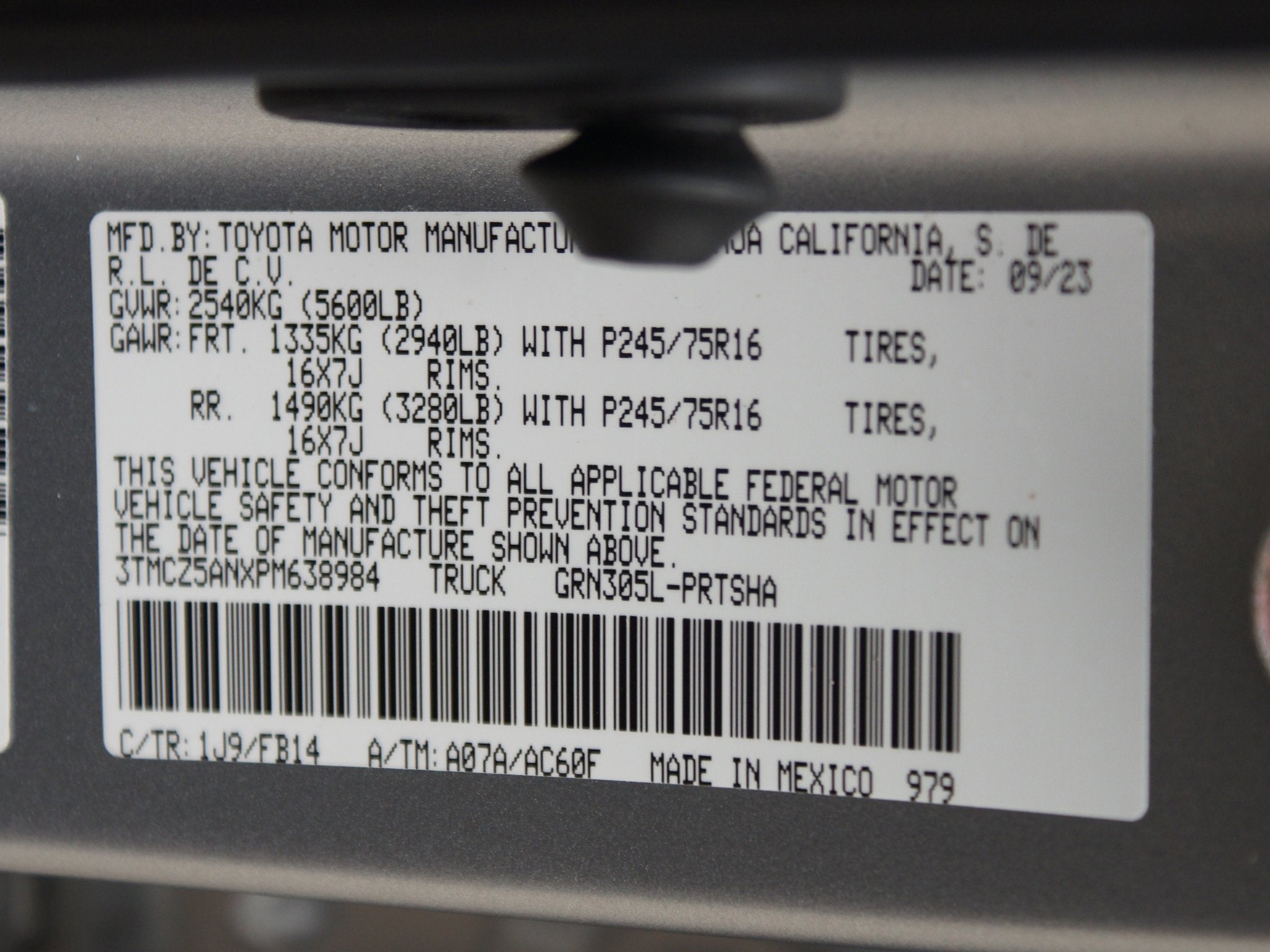 2023 Toyota Tacoma 4WD SR