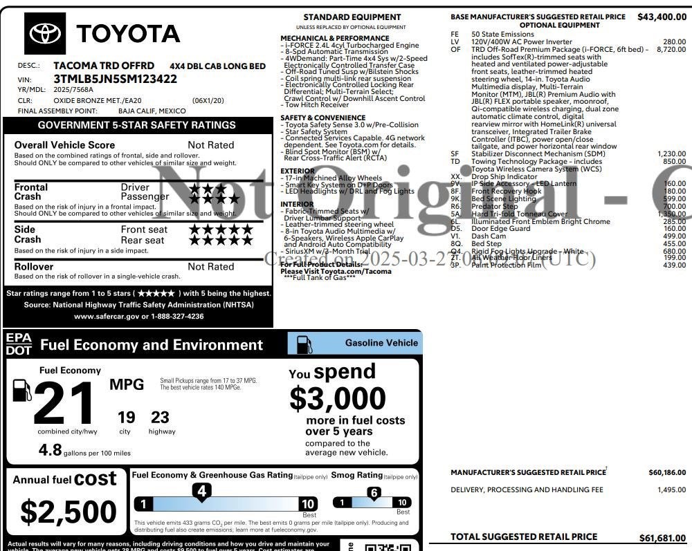2025 Toyota Tacoma 4WD TRD Off Road