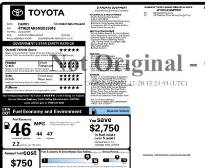 2022 Toyota Camry Hybrid Nightshade