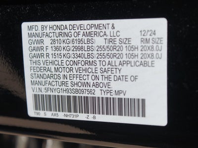 2025 Honda Pilot Black Edition
