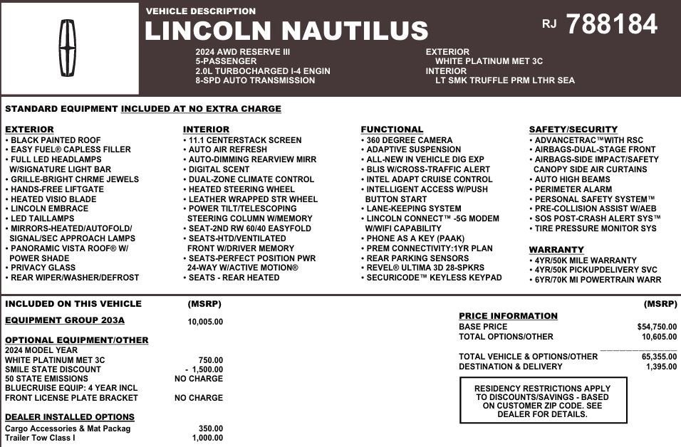 2024 Lincoln Nautilus Reserve