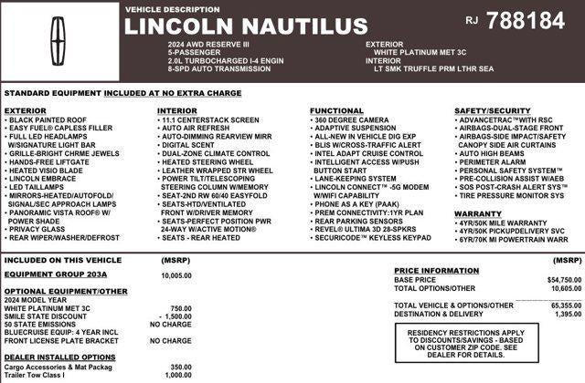 2024 Lincoln Nautilus Reserve
