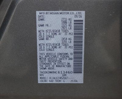 2017 Nissan Pathfinder SV