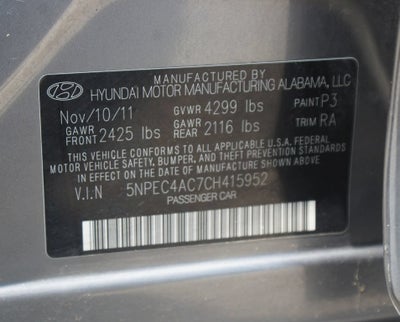 2012 Hyundai Sonata 2.4L SE