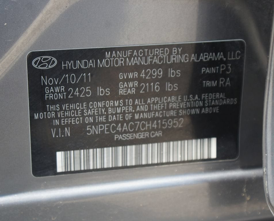 2012 Hyundai Sonata 2.4L SE