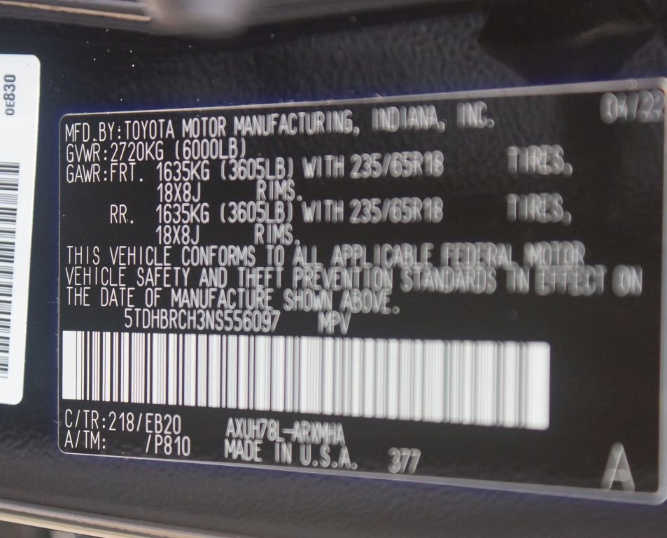 2022 Toyota Highlander Hybrid XLE