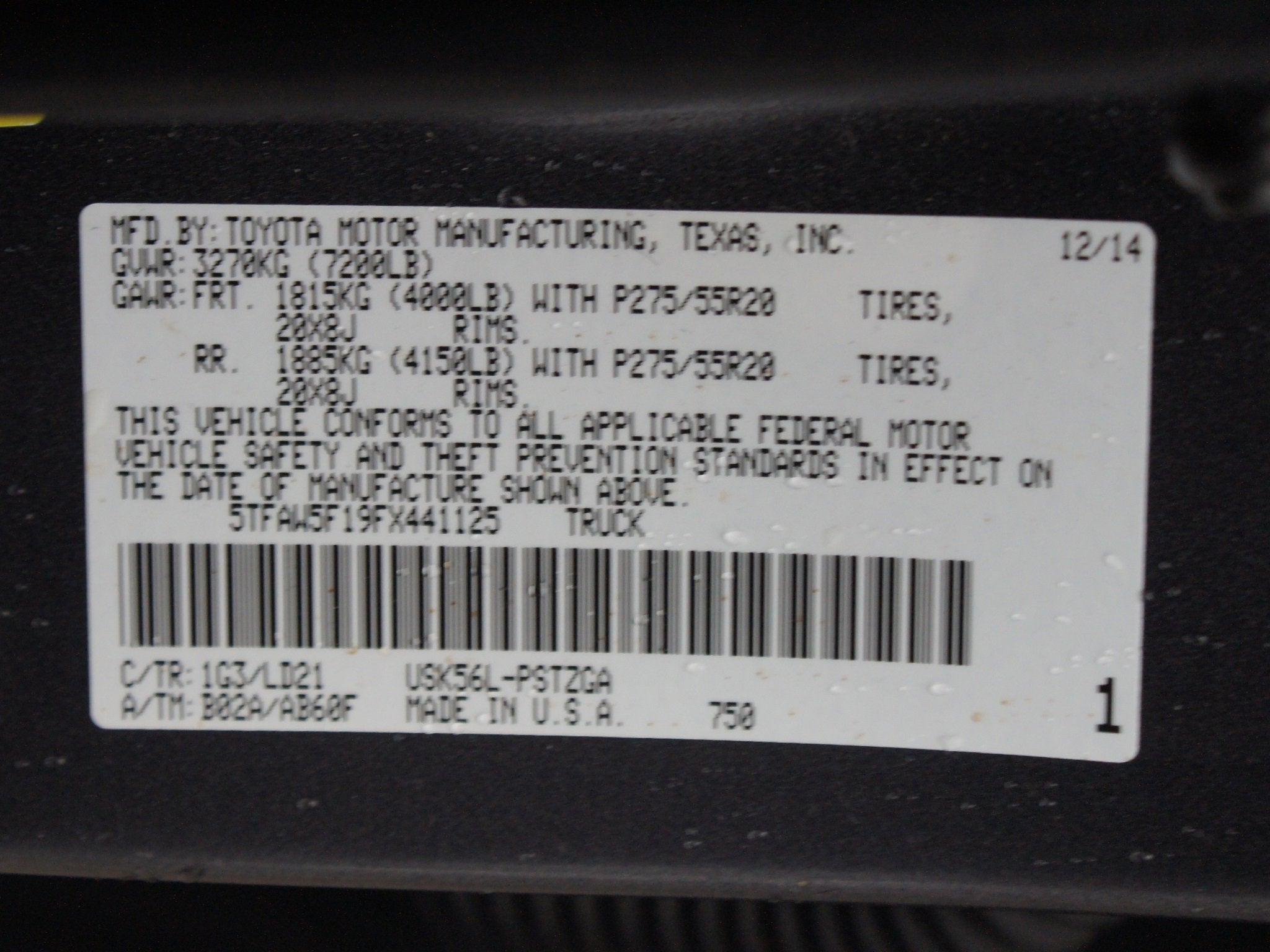 2015 Toyota Tundra 4WD Truck 1794