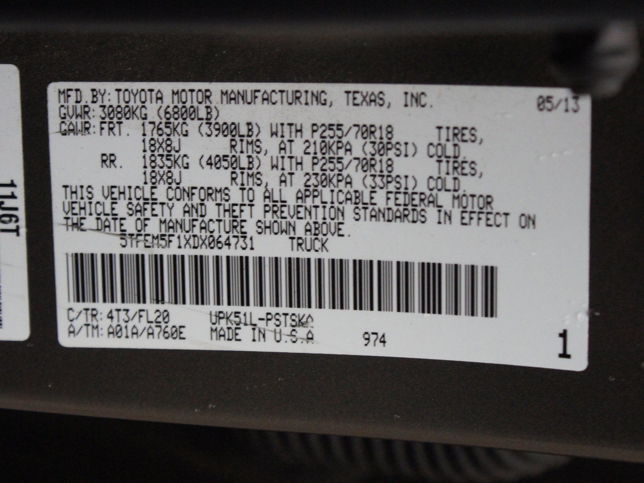 2013 Toyota Tundra 2WD Truck GRADE