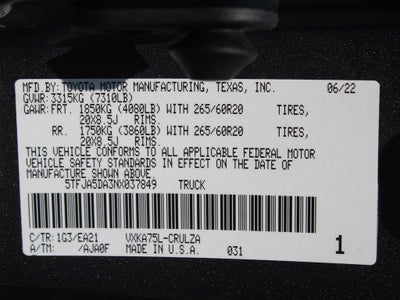 2022 Toyota Tundra 4WD Limited