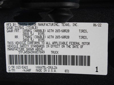 2022 Toyota Tundra 4WD Limited