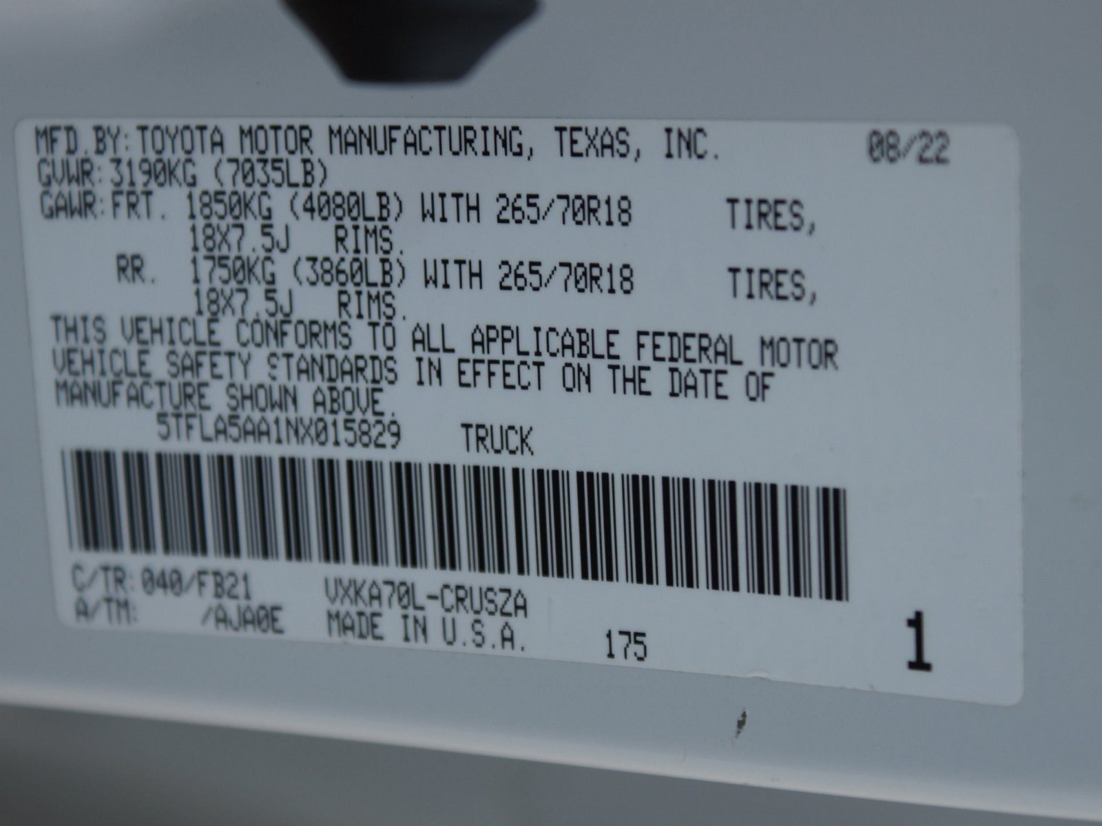 2022 Toyota Tundra 2WD SR5