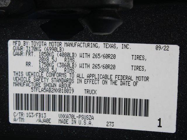 2022 Toyota Tundra 2WD SR5