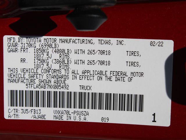 2022 Toyota Tundra 2WD SR5