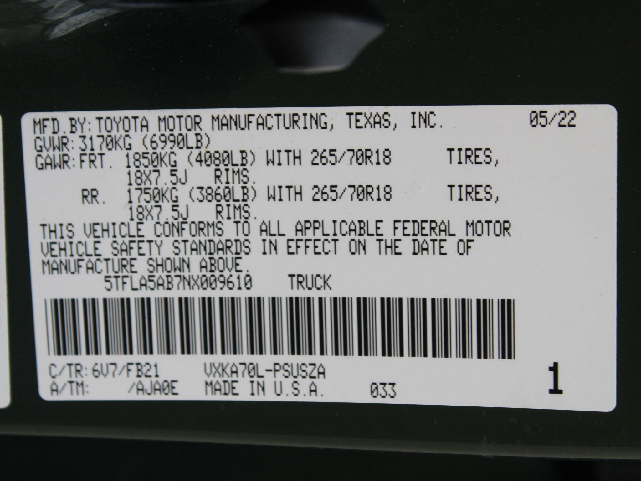 2022 Toyota Tundra 2WD SR5