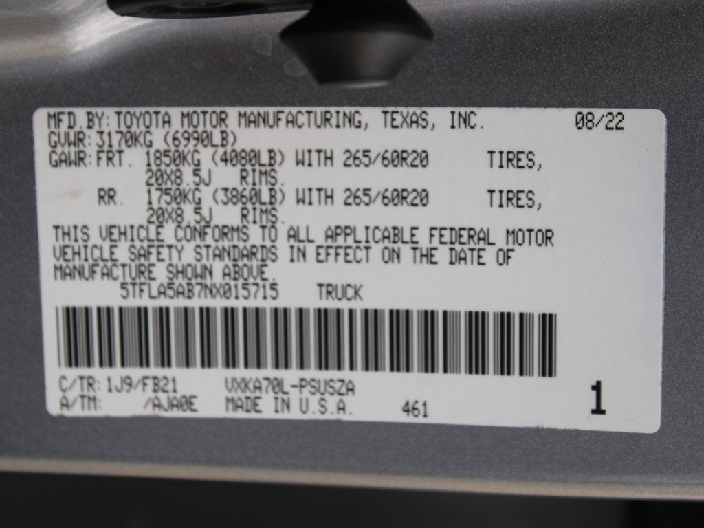 2022 Toyota Tundra 2WD SR5