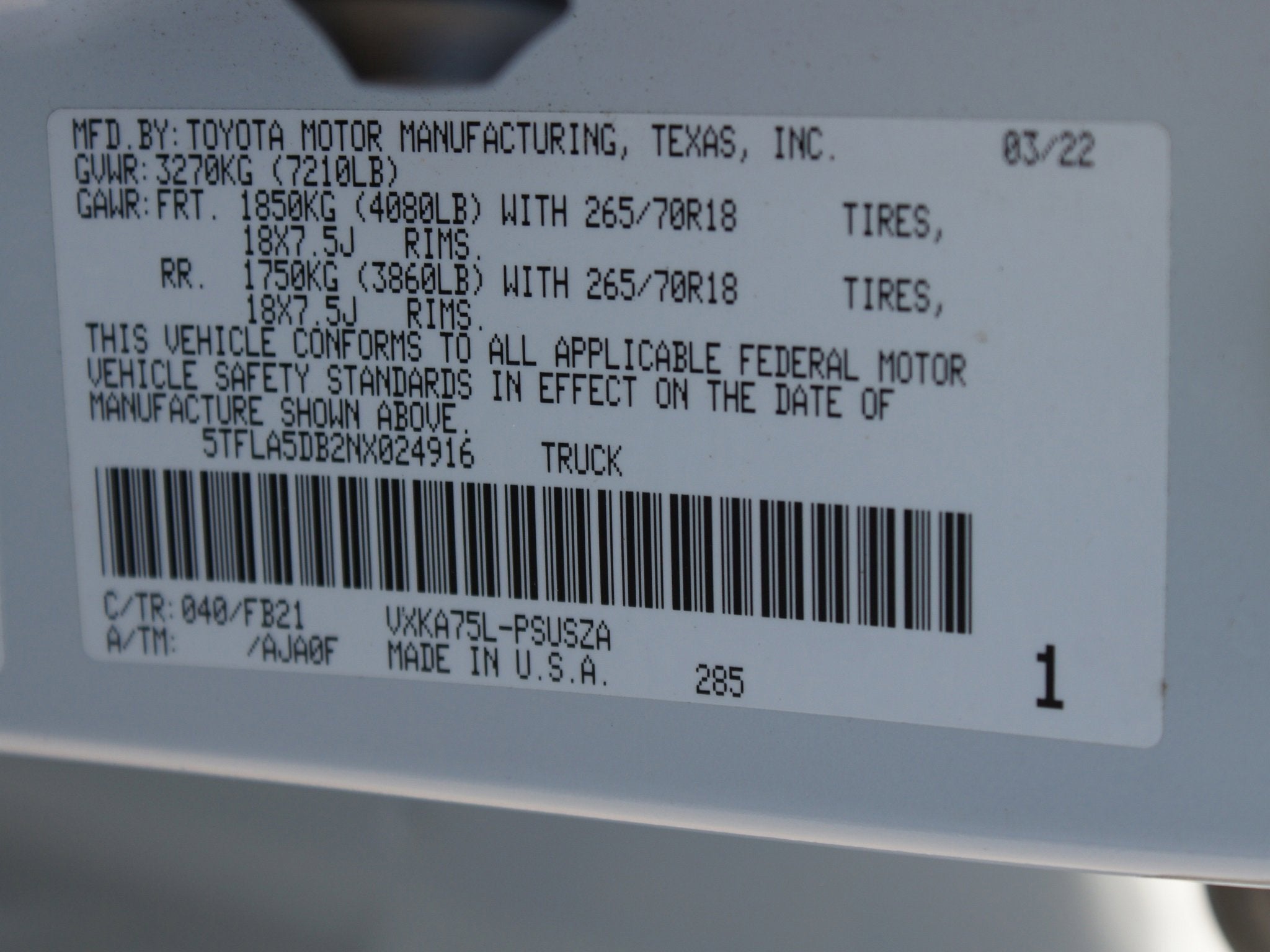 2022 Toyota Tundra 4WD SR5