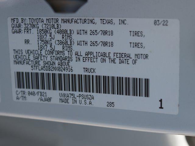 2022 Toyota Tundra 4WD SR5