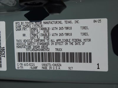 2025 Toyota Tundra 4WD SR5
