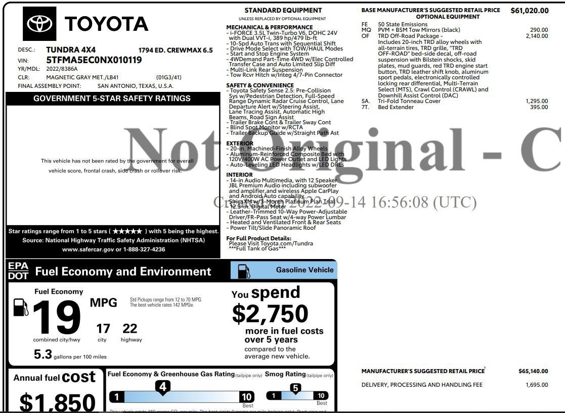 2022 Toyota Tundra 4WD 1794 Edition