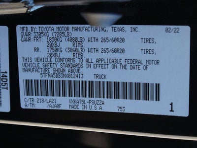 2022 Toyota Tundra 4WD Platinum