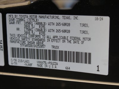 2025 Toyota Tundra 4WD Platinum