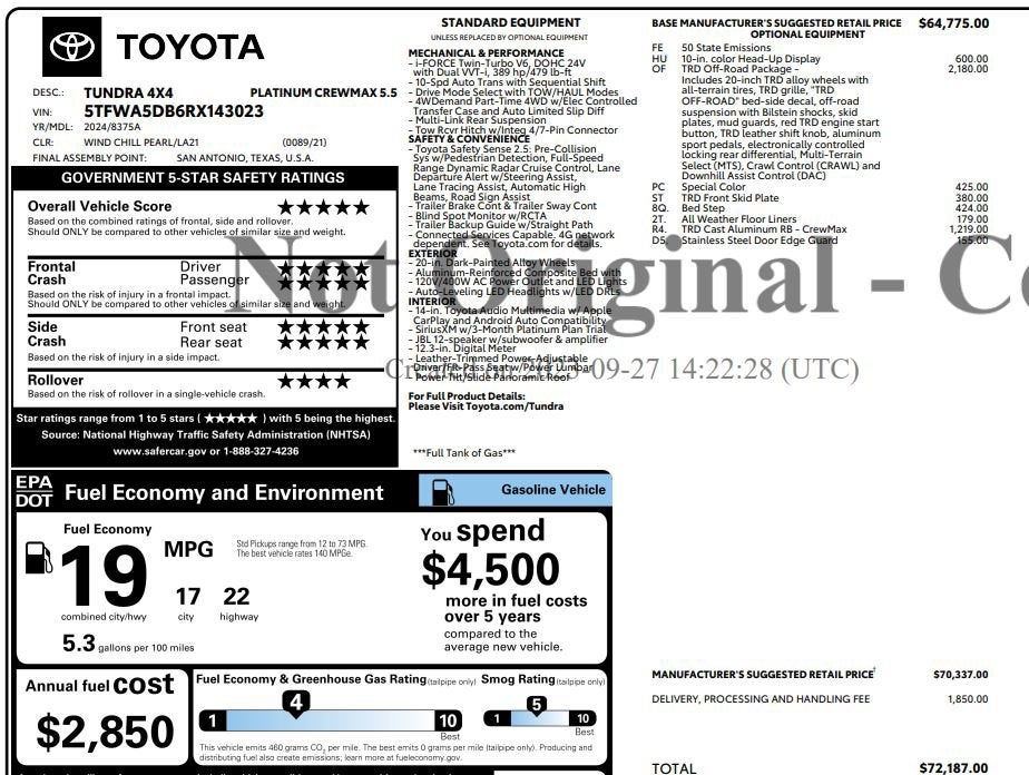 2024 Toyota Tundra 4WD Platinum
