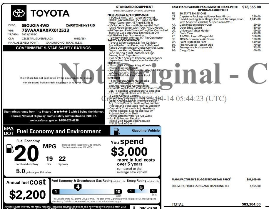 2023 Toyota Sequoia Capstone