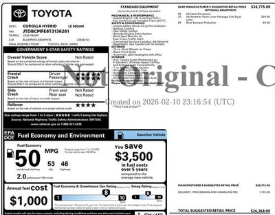 2026 Toyota Corolla Hybrid LE