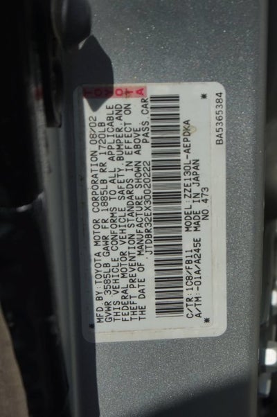 2003 Toyota Corolla Base
