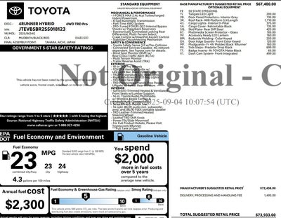 2025 Toyota 4Runner Hybrid TRD Pro