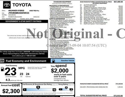 2025 Toyota 4Runner Hybrid TRD Pro