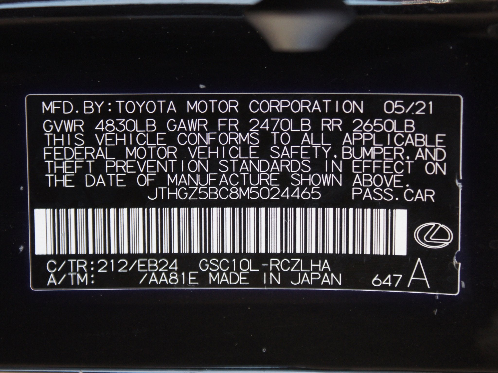 2021 Lexus RC RC 350 F SPORT