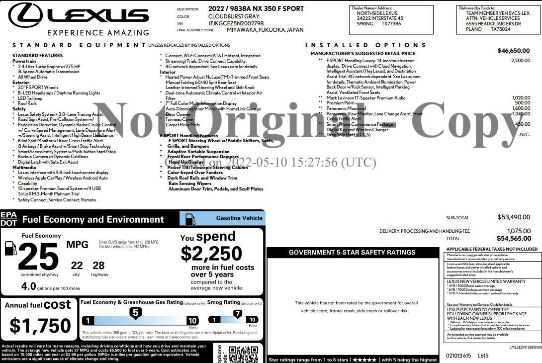 2022 Lexus NX NX 350 F SPORT Handling