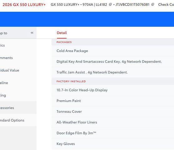 2026 Lexus GX GX 550 Luxury+