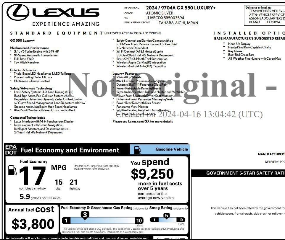2024 Lexus GX GX 550 Luxury