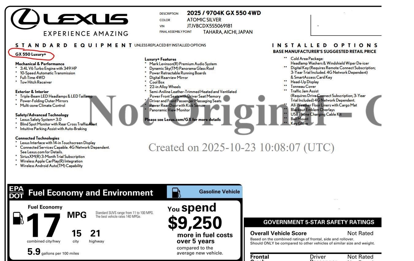 2025 Lexus GX GX 550 Luxury+