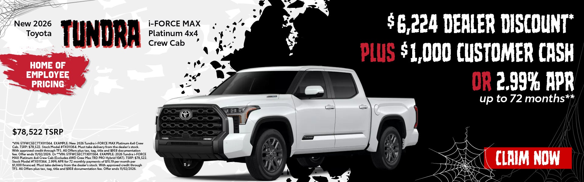 New 2026 Tundra i-FORCE MAX Platinum 4x4 Crew Cab