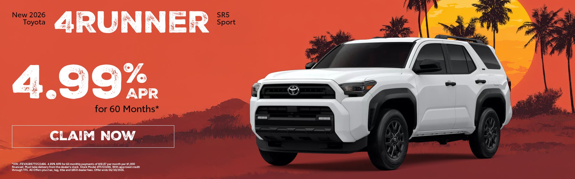 New 2026 Toyota 4Runner SR5 Sport