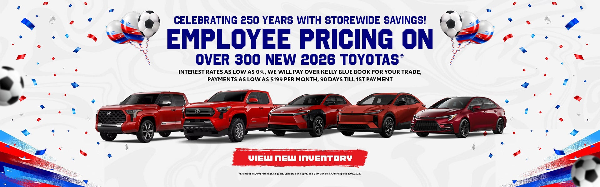 Employee Pricing On Over 300 New 2026 Toyotas