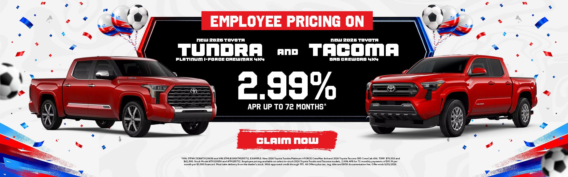 New 2026 Toyota Tundra and New 2026 Tacoma